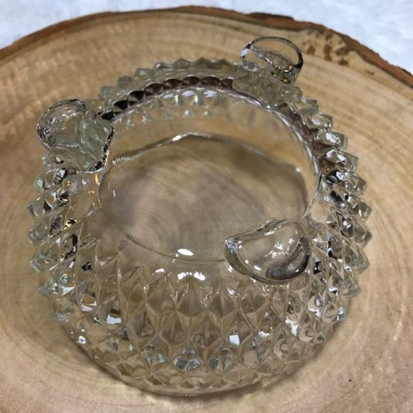 Vintage Cut Crystal Scalloped Edge Multi Faceted Footed Bowl - Picture 5 of 7